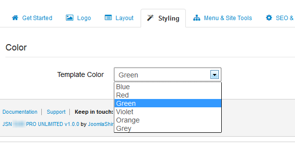 Parameters to control colors & styles