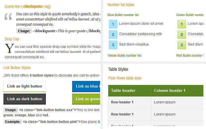 Comprehensive typography